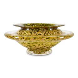 "Large Ikebana Flower Bowl" Hand-Blown Glass Bowl, Hand Signed by GartnerBlade G