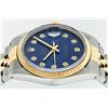 Image 5 : Rolex Mens 2 Tone Blue Diamond 36MM Oyster Perpetual Datejust Wristwatch