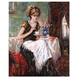 Igor Semeko, "Cue of Tea" Hand Signed Limited Edition Giclee on Canvas with Lett