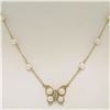 Image 3 : 14K Yellow Gold Pearl & Diamond Butterfly Pendant Necklace w/ Pearl By the Yard