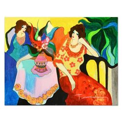 Itzchak Tarkay (1935-2012), One-of-a-Kind Acrylic Over Paint on Wood Panel, Hand