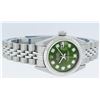 Image 3 : Rolex Ladies Stainless Steel Green Diamond Quickset Oyster Perpetual Datejust Wr