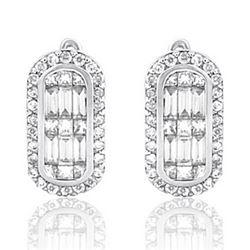 14k White Gold 1.13CTW Diamond Earrings, (SI3/VS1-VS2/G-H/H-I)