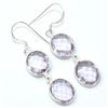 Image 2 : Silver Pink Amethyst(5.4ct) Earrings (~weight 4.7g), Suggested Retail Value $150