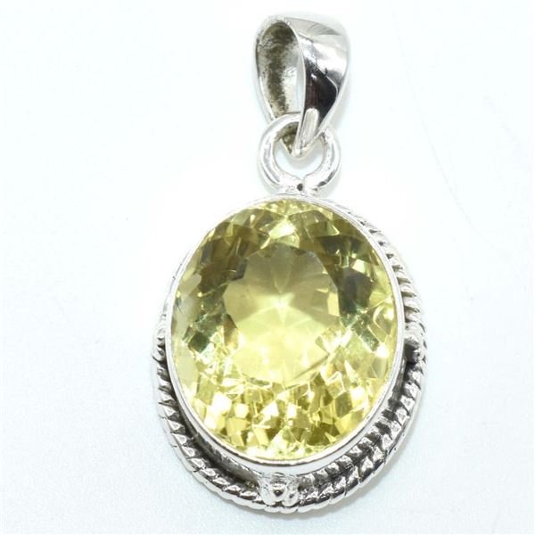 Silver Lemon(11.7ct) Pendant (~weight 6.1g), Suggested Retail Value $200