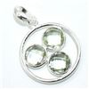 Image 2 : Silver Green Amethyst Cz(3.3ct) Pendant (~weight 3.15g), Suggested Retail Value $100