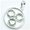 Image 3 : Silver Green Amethyst Cz(3.3ct) Pendant (~weight 3.15g), Suggested Retail Value $100
