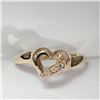 Image 2 : 10K Yellow Gold Diamond(0.04ct) 3 Stone Heart Ring (~Size 6.25)(Ring is resizable for $40), Made in 
