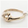 Image 5 : 10K Yellow Gold Diamond(0.04ct) 3 Stone Heart Ring (~Size 6.25)(Ring is resizable for $40), Made in 