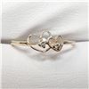 Image 1 : 10K Yellow Gold Diamond(0.03ct) 2 Hearts Ring (~Size 6.75)(Ring is resizable for $40), Made in Canad