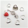 Image 2 : Silver Amethyst Marcasite Cubic Zirconia Heart Shaped Set Of 8 Charms, Suggested Retail Value $200 (