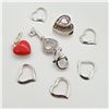 Image 3 : Silver Amethyst Marcasite Cubic Zirconia Heart Shaped Set Of 8 Charms, Suggested Retail Value $200 (