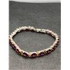 Image 1 : Studding Oval cut Garnet Stone Tennis Bracelet 13.12 ct wt with apprasialÂ certificate $1750.00