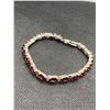 Image 2 : Studding Oval cut Garnet Stone Tennis Bracelet 13.12 ct wt with apprasialÂ certificate $1750.00