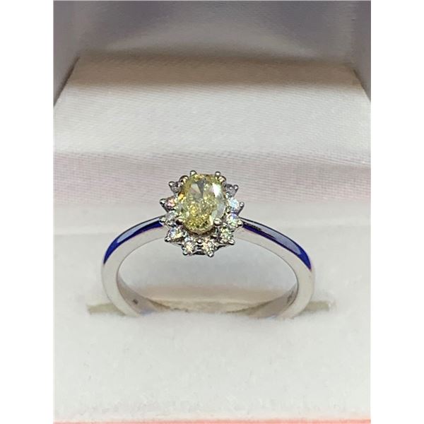 Rare Canary Diamond Solitaire .86ct engagement wedding ring with apprasial certificateÂ $11,200.00