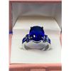Image 1 : Blue Topaz Style Oval cut Gemstone ring