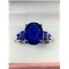 Image 2 : Blue Topaz Style Oval cut Gemstone ring