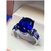 Image 3 : Blue Topaz Style Oval cut Gemstone ring