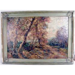 A FRAMED OIL ON BOARD