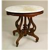 Image 1 : A VICTORIAN MARBLE TOP WALNUT OVAL SIDE TABLE