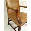 Image 2 : A GEORGE III STYLE LEATHER-UPHOLSTERED MAHOGANY LIBRARY ARMCHAIR