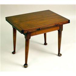 A QUEEN ANNE STYLE MAHOGANIZED DIMINUTIVE DRAW-LEAF TABLE