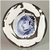 Image 1 : A LIMITED EDITION BLUE, WHITE, AND BLACK-GLAZED CERAMIC PLATE, DEPICTING A PROFILE BUST, TITLED "MAD