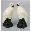 Image 1 : A PAIR OF YELLOW-AND-BLACK-GLAZED CERAMIC BIRD FIGURALS