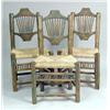 Image 1 : A SET OF THREE GREEN-PAINTED RUSH SEAT SIDE CHARIS