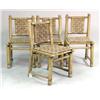 Image 1 : FOUR ROUGH HEWN RUSH SEATED SIDE CHAIRS