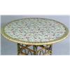 Image 3 : A POLYCHROME RATTAN AND FLORAL UPHOLSTERED CIRCULAR BREAKFAST TABLE