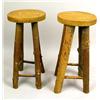 Image 1 : TWO RUSTIC HARDWOOD STOOLS