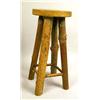 Image 3 : TWO RUSTIC HARDWOOD STOOLS