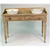 Image 2 : A PROVINCIAL PINE AND HARDWOOD DOUBLE BASIN WASHSTAND