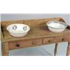 Image 4 : A PROVINCIAL PINE AND HARDWOOD DOUBLE BASIN WASHSTAND