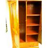 Image 2 : A STAINED PINE SCALLOP TOP TWO DOOR ARMOIRE