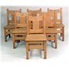 Image 1 : A GROUP OF SIX STARBURST CARVED PINE SIDE CHAIRS