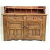 Image 2 : A CARVED AND PANELED PINE STEP-BACK ONE-PIECE PEWTER CUPBOARD