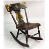 Image 1 : AN EMPIRE PAINT-DECORATED POPLAR CHILD`S ROCKING CHAIR