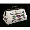 Image 1 : A NATIVE AMERICAN STYLE BEADED LEATHER DOCTOR`S SATCHEL