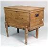 Image 1 : A METAL-MOUNTED PINE LIFT-TOP CHEST-ON-STAND