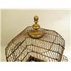Image 3 : A VICTORIAN STYLE POLYCHROME AND PAINT-DECORATED WIREWORK BIRDCAGE