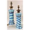 Image 1 : A PAIR OF PARCEL-GILT BLUE GLASS JARS NOW FITTED AS LAMPS