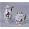 Image 1 : A BIRD AND FLORAL-DECORATED COFFEE POT AND TEAPOT