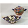 Image 1 : TWO PIECES POLYCHROME-DECORATED HOLLOWWARE
