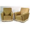 Image 1 : A PAIR OF ART DECO VELVET UPHOLSTERED CLUB CHAIRS