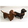 Image 1 : TWO LEATHER FIGURES OF DACHSHUNDS