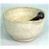 Image 1 : A WALNUT-HANDLED CERAMIC MORTAR AND PESTLE