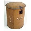 Image 1 : A BROWN AND WHITE PAINTED TOLE CANNISTER