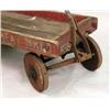 Image 2 : A WROUGHT-IRON AND RED-PAINTED PULL WAGON